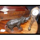 Old elephant mystery clock - 29cm high