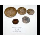 Various collectable coinage, including 1887 crown