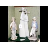 Large Lladro figure of two Nuns, together with a L