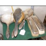 Silver back dressing table set