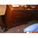 Antique mahogany chest of two short and three long