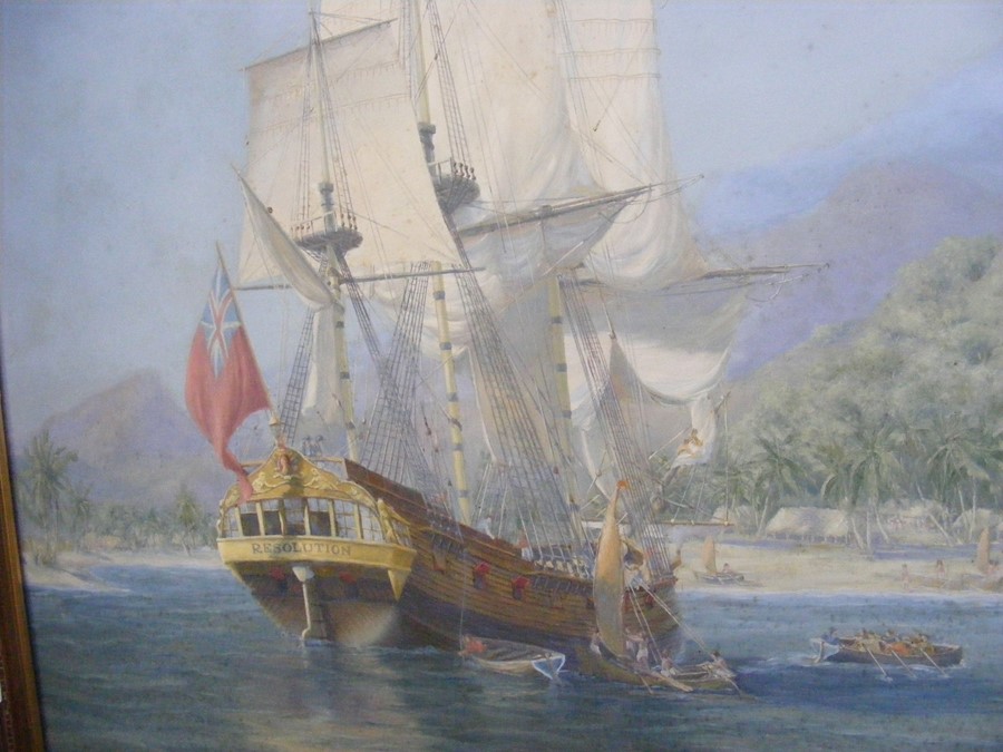 SIDNEY FEVER - oil on canvas of the "Resolution and - Image 3 of 8