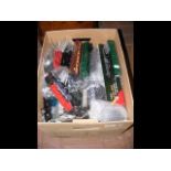 A box of model train parts