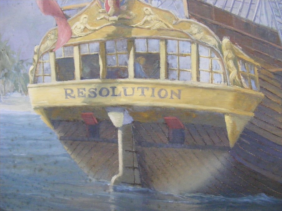 SIDNEY FEVER - oil on canvas of the "Resolution and - Image 4 of 8