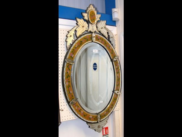 A 94cm long Venetian style wall mirror