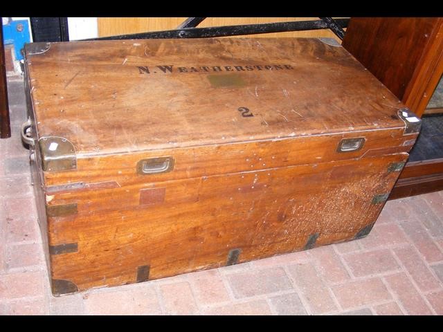 Antique camphorwood chest bearing Hong Kong maker'