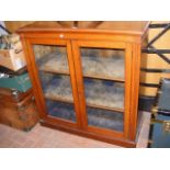 Antique mahogany two door display cabinet