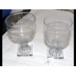 Two early 19th century Sunderland glasses with eng