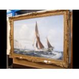 SIDNEY FEVER - oil on canvas of sailing barge off