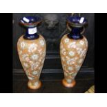 A pair of 33cm high Royal Doulton stoneware vases