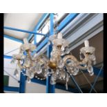 Multi branch crystal drop ceiling light