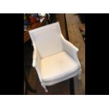 A French shabby chic bergere chair