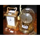 A 14cm high brass cased carriage clock, together w