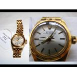 A lady's 18ct gold Rolex Oyster Perpetual wrist wa