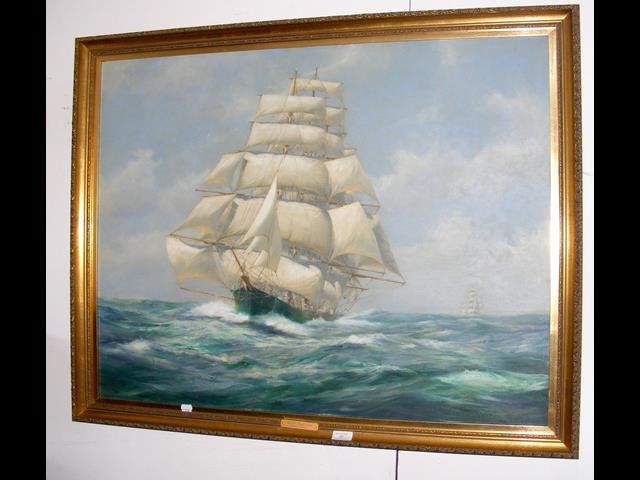 SIDNEY FEVER - oil on canvas of "USS Lightning" - 7