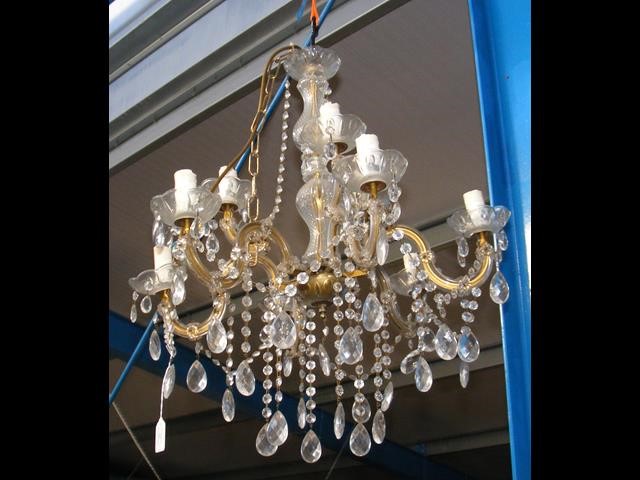 Multi branch crystal drop ceiling light