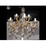 Multi-branch crystal drop ceiling light