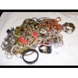 Various costume jewellery, including necklaces, br