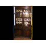 A mahogany bookcase with astral glazed upper secti