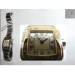 A lady's Cartier steel and gold Santos wrist watch