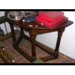Period oak half round hall table