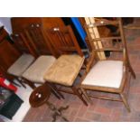 Four various antique side chairs, together with a