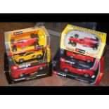 Boxed Burago Ferrari racing car, together with fiv