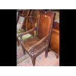 An antique oak Wainscot style chair