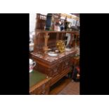 Antique French buffet with rouge marble top, drawe