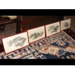 A set of four oriental pictures - bearing signatur