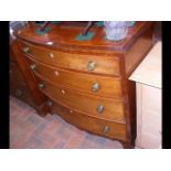 Antique bow fronted chest of drawers