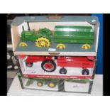 A John Deere Tractor with Flare Box Wagon, together