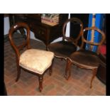 Three antique dining chairs