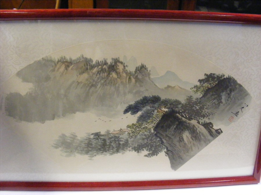 A set of four oriental pictures - bearing signatur - Image 3 of 6