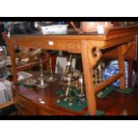 A Chinese hardwood occasional table - 110cm long