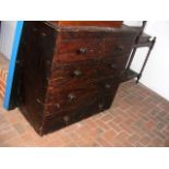 An old Victorian pine chest of drawers