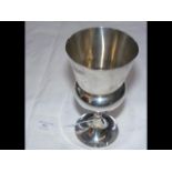 A silver wine glass - 15.5cm high