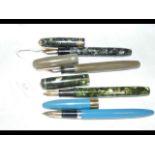 Four vintage fountain pens with 14ct gold nibs - C