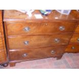 A 19th century mahogany three drawer chest