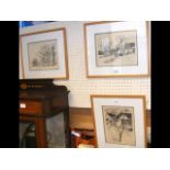 Three signed etchings