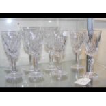 A selection of Waterford sherry and wine glasses (