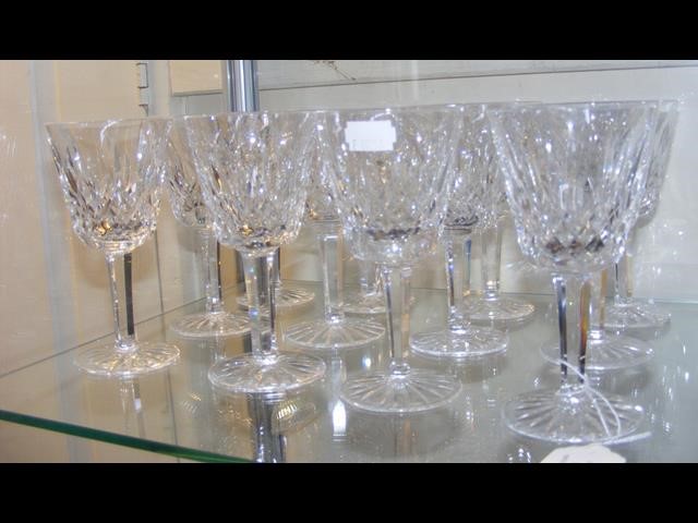 A set of twelve Waterford claret glasses (Lismore)