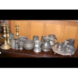 Large collection of pewter - various ages, togethe