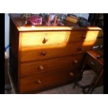 Antique mahogany chest of two short and three long