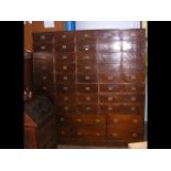 A multi-drawer haberdashery chest - measuring 6ft