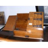 A Victorian oak desk tidy