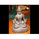 Antique South East Asian bronze of Buddha holding