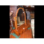 Antique toilet mirror with three drawers to base