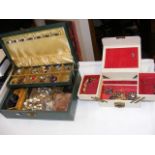 A jewellery box of costume jewellery, together wit