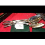 Six silver serving spoons - 16.2oz